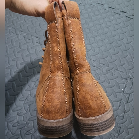 Bks Baker's Women Camel Brown Lace Up Flat Booties - Picture 9 of 12